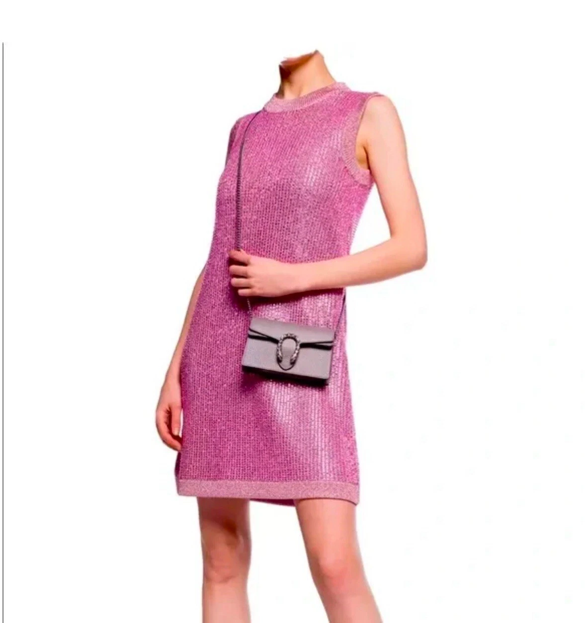 Robe Gucci rose à paillettes neuve avec étiquette