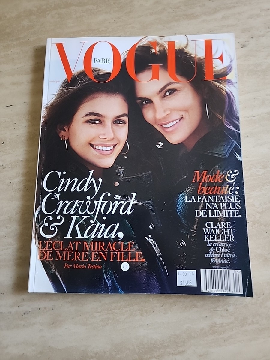 2016 APRIL VOGUE PARIS MAGAZINE - CINDY CRAWFORD & KAIA COVER | eBay