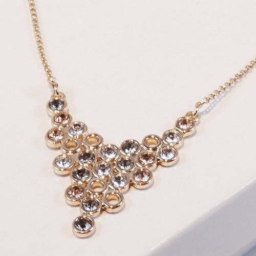 LOFT Women's Golden Metal Twinkle Rhinestone Necklace NWT - Picture 3 of 4