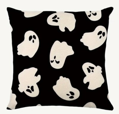 Ghost Fun Spooky Halloween Fall Throw Pillow Cover Fall Holiday Home Decor