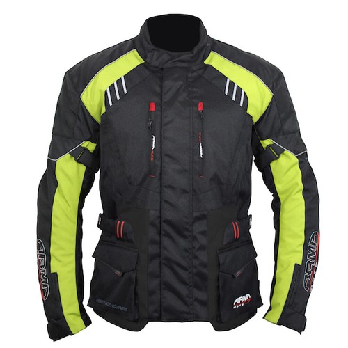 ARMR MOTO KISO 3 Impermeabile Hi Viz Giallo Fluorescente Tessile Giacca da moto  10XL | eBay
