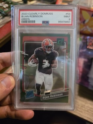 2023 Panini Clearly Donruss Green #53 Bijan Robinson /25 RC Rookie