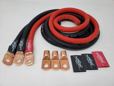 Sky High Oversized 1/0 Gauge AWG Big 3 Upgrade Red/Black Electrical Wiring Kit
