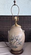 Salt Glazed Vintage Westmoore Pottery Stoneware Jug Crock Table Table Lamp