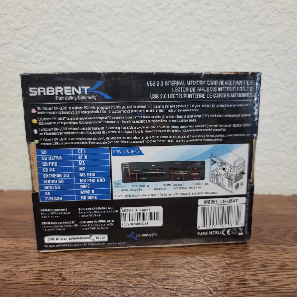 Sabrent 74-in-1 3.5" Internal Flash Memory Card Reader Supports 74 Types Black - Image 3 of 4