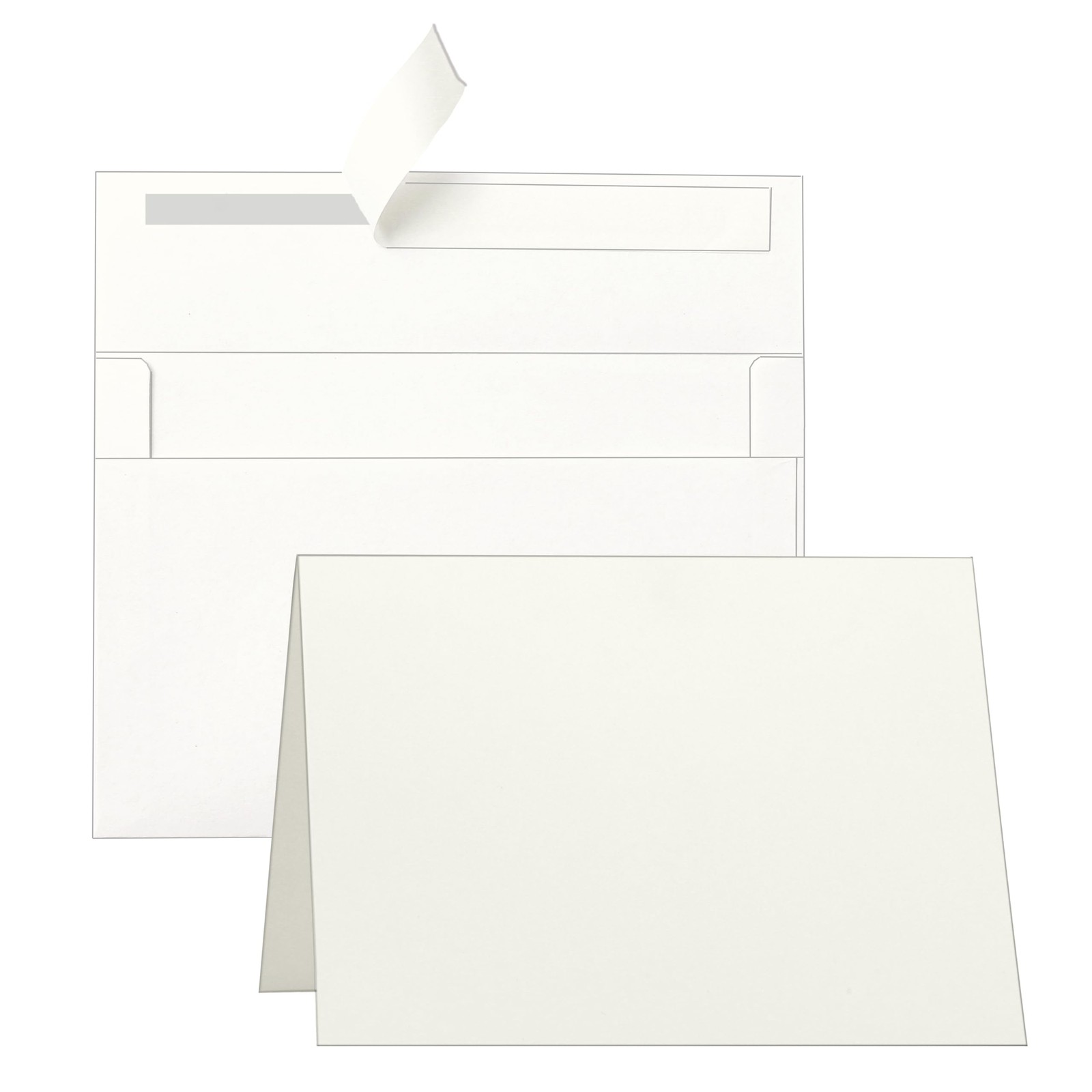 100 Packs Cream Blank Cards and Envelopes 5 x 7 Off White Heavyweight Folded ...