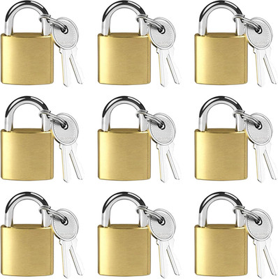9Pcs Small Luggage Locks with Keys Mini Padlocks Metal Suitcase Lock for Travel