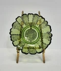 Vintage Anchor Hocking Avocado Green Glass Bowl "Country Garden" 5" Wide