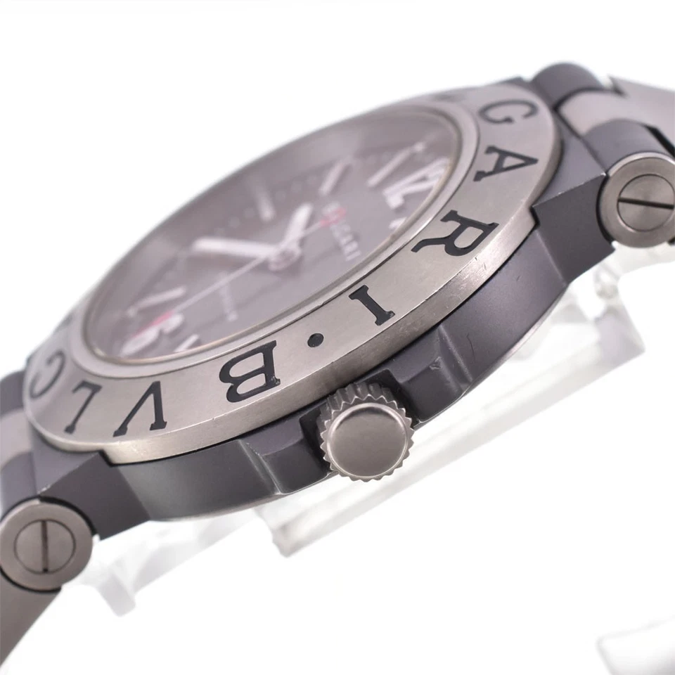 with paper BVLGARI Diagono TI38TA Date Titanium/Rubber Automatic Men's O#143468 - Image 3 of 4