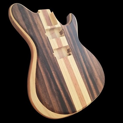 Shred Tele Style Custom Guitar Body 1 of a Kind Handmade Monkeypod/Alder Luthier