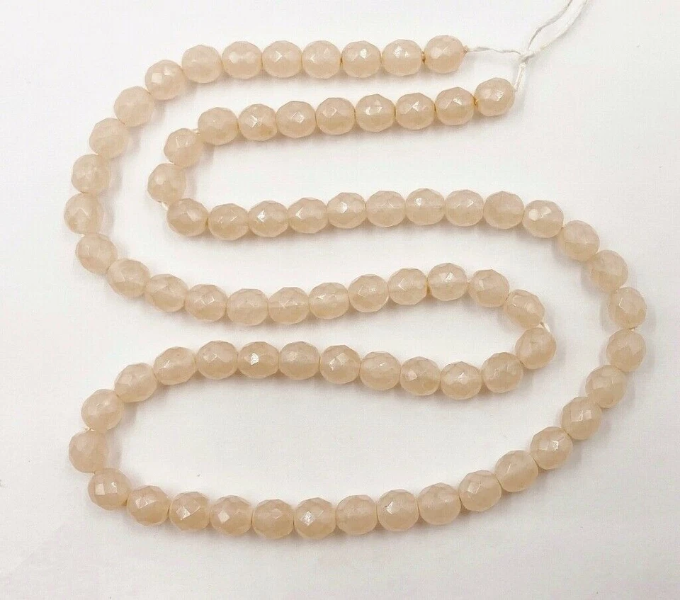 Vidrio opalino rosa checo vintage facetado 8 mm 72 un. Cuentas redondas pulidas al fuego T415 Foto 3 de 3