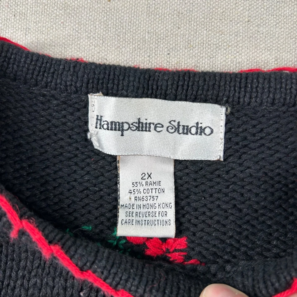 Suéter De Colección Hampshire Studio Para Mujer 2x Navidad Tejido Abuela Ramie Feo Foto 4 de 4