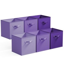 11 Inch Cube Storage Bins, 6 Pack Cube Storage Organizer with Handles, Storag...