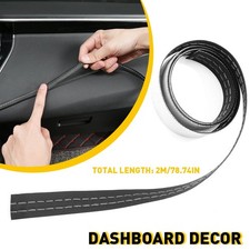 2M PU Leather Car Dashboard Decor Strip Moulding Sticker Line Trim Accessorie EA