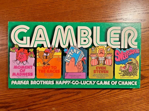 Vintage Rare 1977 Gambler Board Game Parker Brothers ~ 100% Complete/EUC