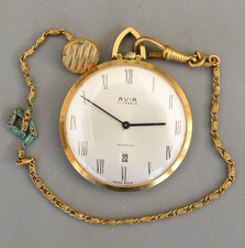 Vintage AVIA 17 Jewels Incablock Swiss Pocket Watch Working