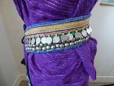 Kuchi Tribal Coin Belt Tassel Beaded embroidered 28  base plus Waist Belly Dance
