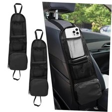 2PS Car Seat Side Organizer, Auto Seat Storage Hanging Bag, Black