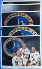 NASA Photo Litho Lot of 5 vtg APOLLO 14 Astronauts / Color 8.5" x 11" Color