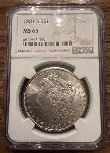 1881-S Morgan Silver Dollar NGC MS65