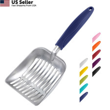 WePet Cat Litter Scoop, Aluminum Alloy Small, FLAT 01 Blue Handle