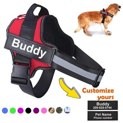No Pull Dog Pet Harness Reflective Adjustable Control Vest Personalized ID Tag