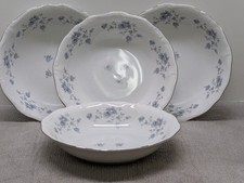 4 Johann Haviland Bavaria Germany Blue Garland COUPE SOUP BOWLS 7 5/8 inch vtg