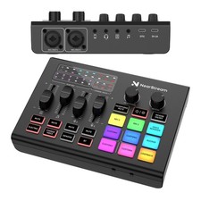 Gaming Audio Mixer USB Audio Interface, Pro Mic Preamp, Dual XLR/6.35mm Inp...
