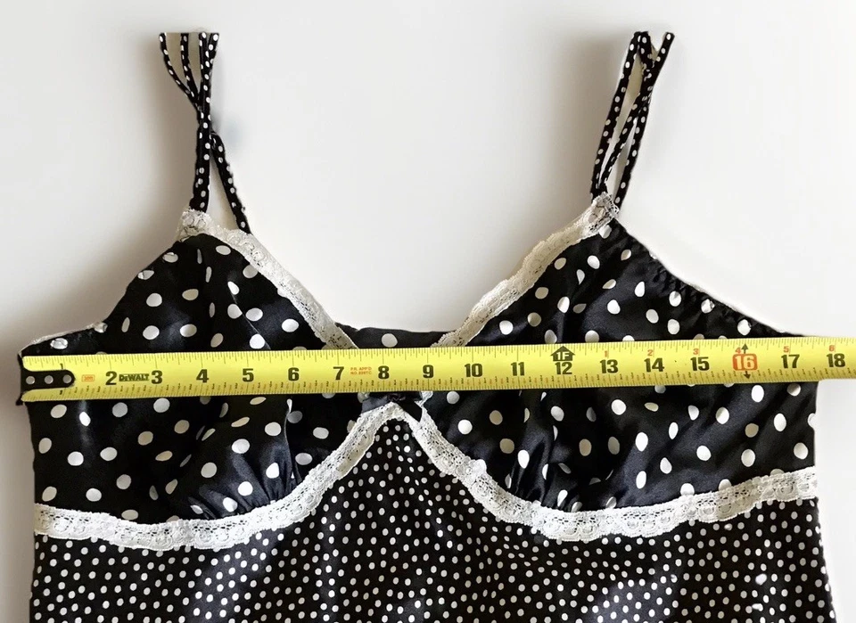 GILLIGAN & O'MALLEY Lunares Encaje Vestido Sin Mangas Correas Ajustables Talla Grande Foto 4 de 4
