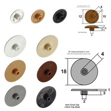 * Plastic 4mm Hole Cover Blanking Caps for 4mmØ Holes -CHOOSE COLOUR PACK SIZE +