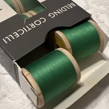 BELDING CORTICELLI BEL-WAXED, Mercerized Cotton Thread Size 50 x 12  Kelly Green