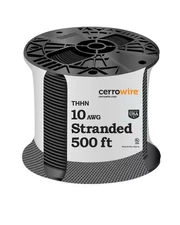 500' Wire 10 AWG Stranded Copper Building Wire THHN Black