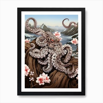 Mimik Oktopus Illustration 13 Kunst P gerahmtes Wandbild Poster Leinwanddruck Bild