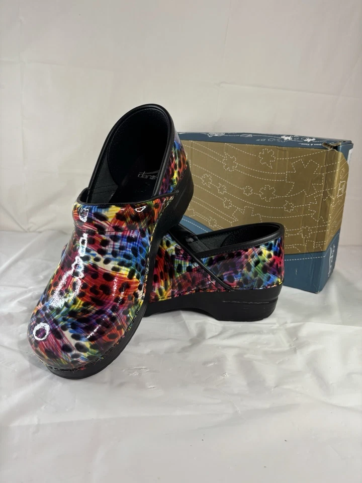 Zuecos profesionales de enfermera Dansko Mule para mujer talla 10,5-11 pintura tormentas Foto 2 de 4