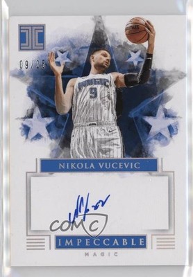 2019 Panini Impeccable Stars Signatures Holo Silver 9/25 Nikola Vucevic Auto 7y2