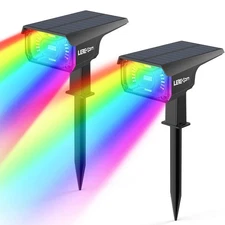 Solar Outdoor Lights,40 LEDs Color Changing RGB Solar Landscape Path Lights,U...