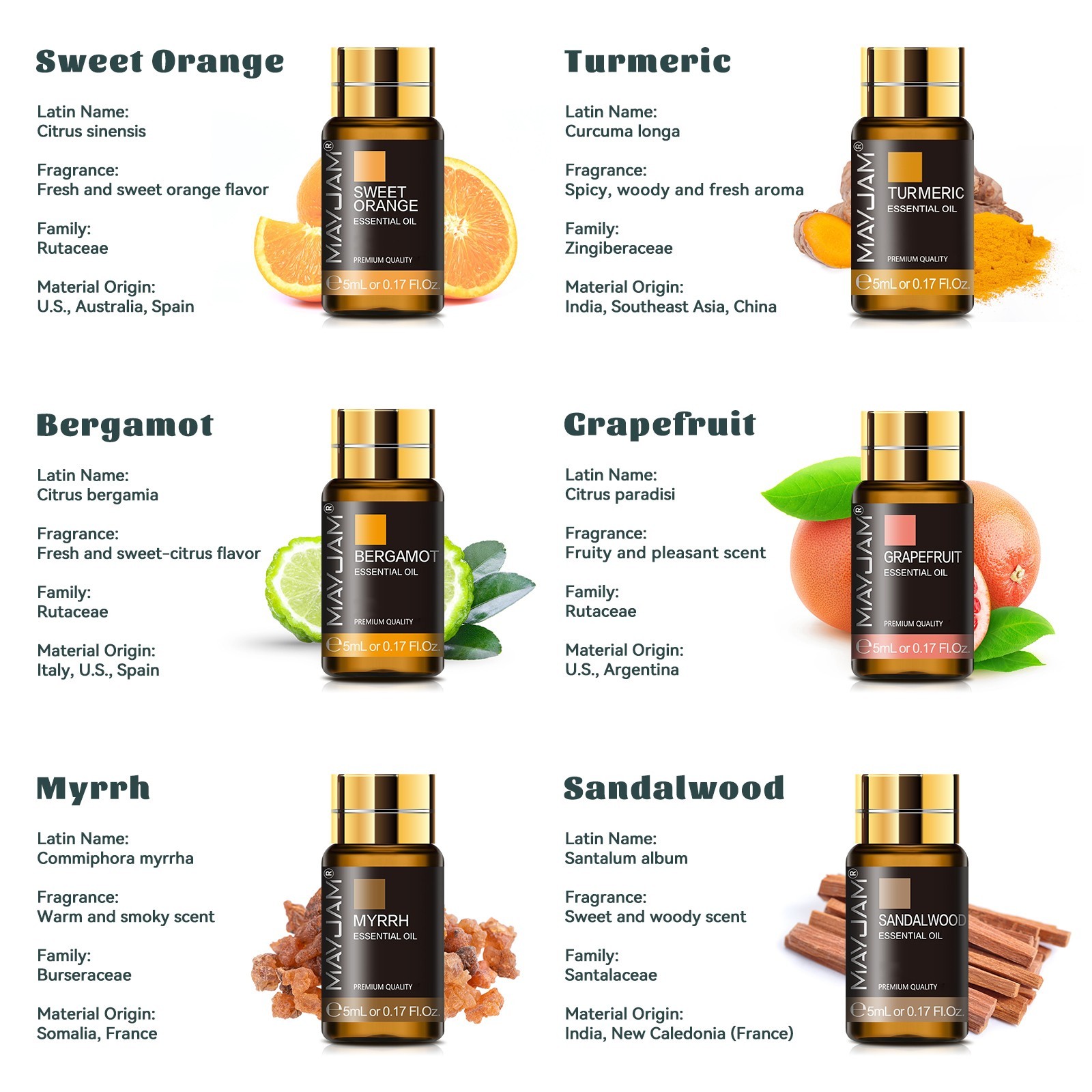 MAYJAM 35x5ml Pure Essential Oil Gift Set Fragrance Oils for Diffuser Humidifier