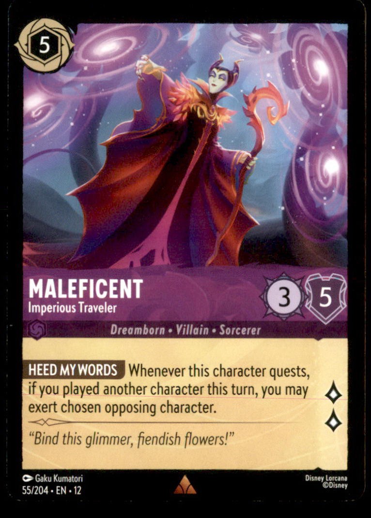MALEFICENT - IMPERIOUS TRAVELER 55/204 RARE WILDS UNKNOWN LORCANA NM/M KUMATORI