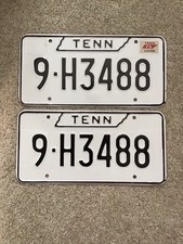 PAIR OF 1975 TENNESSEE LICENSE PLATES EXCELLENT CONDITION