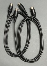 6' 5-PIN MIDI Cables, 1 Pair DIN connectors, black