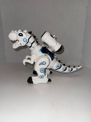 Smoke Steam Vapor Action Robot Toy Walking Dinosaur White