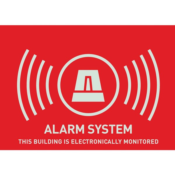 ABUS Warning Sticker ""Alarm"" (English) 74 x 52.5mm