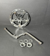 BMX oldschool Kurbel Chrom mit Kettenblatt crank bottom bracket 80'er 90'er