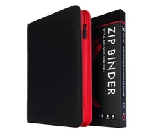 VaultX Black/Red Pokemon SV10 First Edition - 9 Pocket Exo-Tec Zip Binder - New