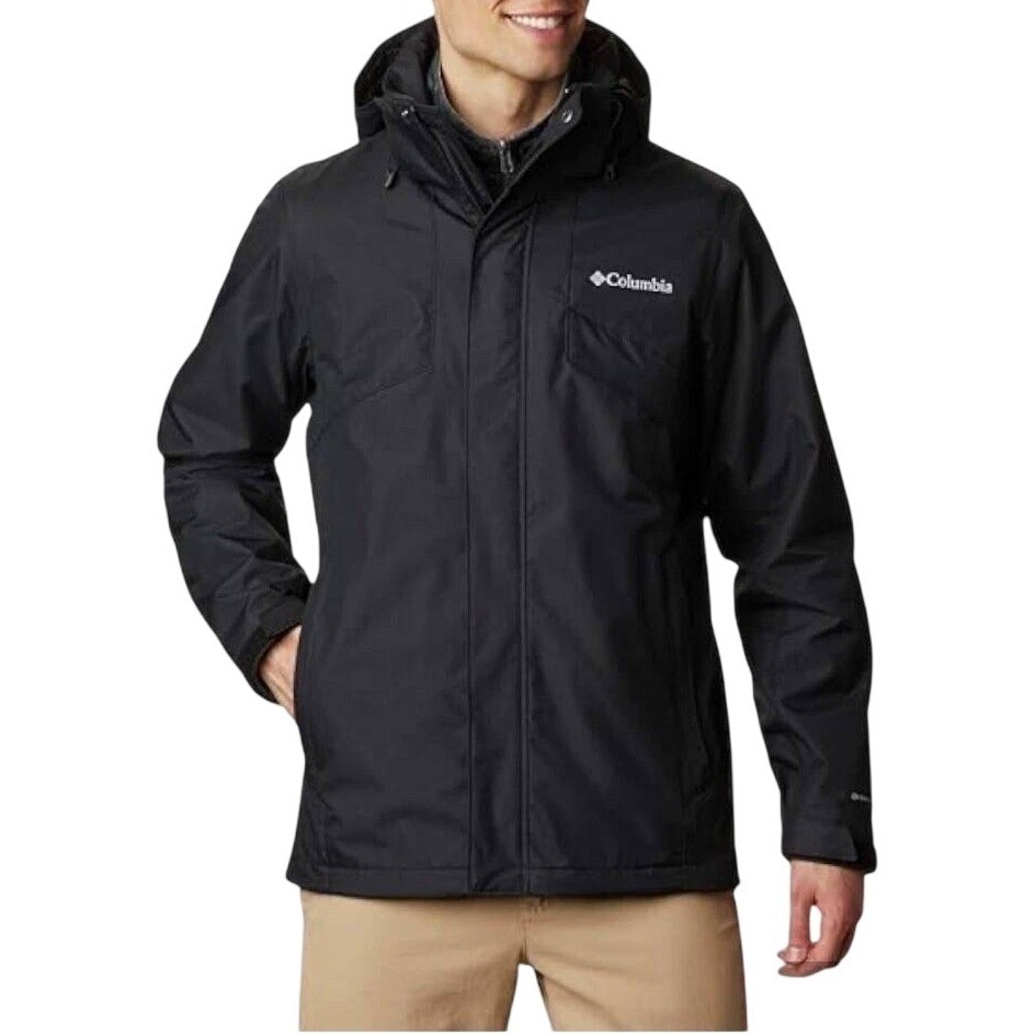 Black Hooded Coat Mens Medium