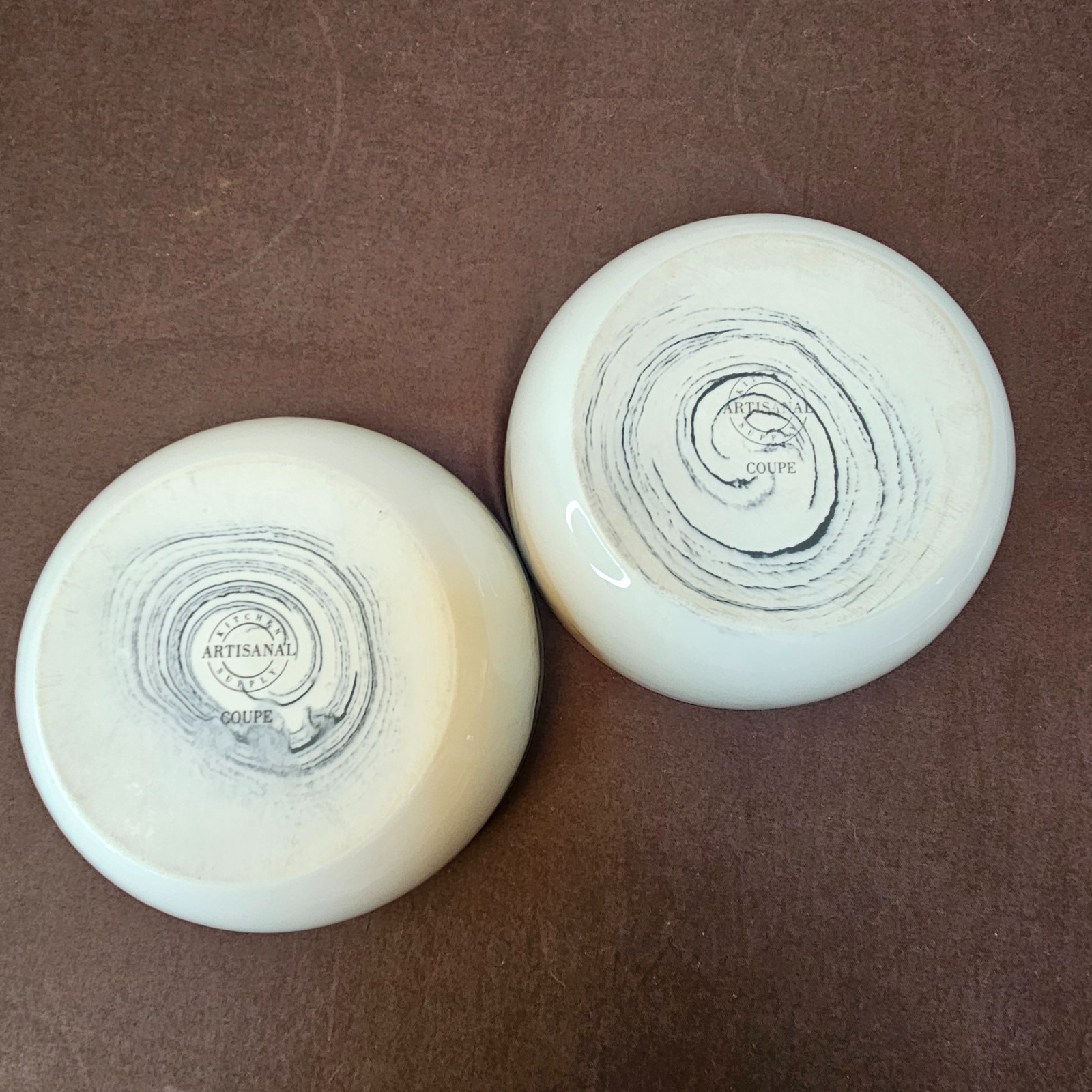 2 Artisanal Kitchen Supply COUPE Grey & White Marble Swirl 6” Cereal Bowls