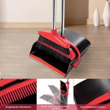 Dustpan and Brush Set Extra Long Home Kitchen Handle Vertical Broom Cleaning Kit
