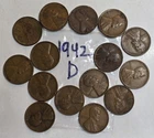 1942 Lot Lincoln Wheat Copper Cent Penny D Denver Mint Mark 1.5 Oz Bulk