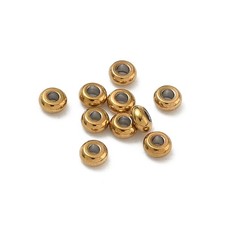 100pcs Gold Stainless Steel Beads Rondelle Spacer Bead for Bracelet Necklace DIY