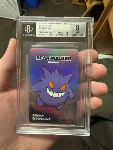 Beckett BGS 9 Mint Pokemon Center x Bear Walker Gengar Skateboard Card: 464/1250